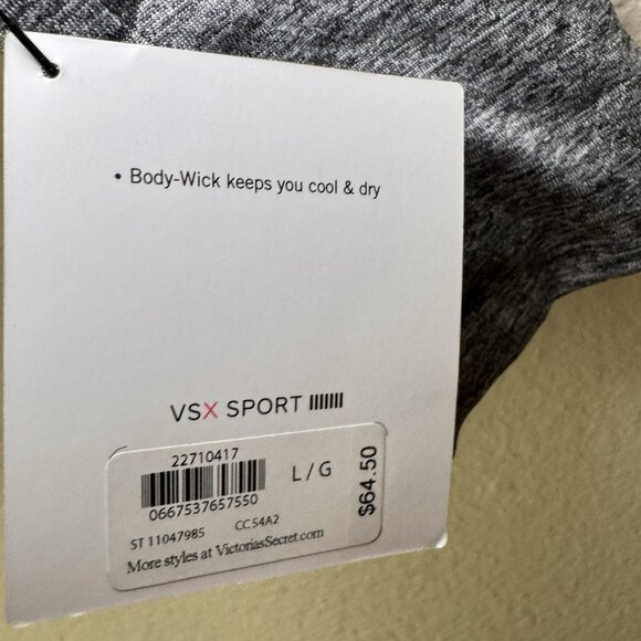 Victoria’s Secret Sport Cropped Workout Top Gray Size Large Netted - Picture 7 of 9